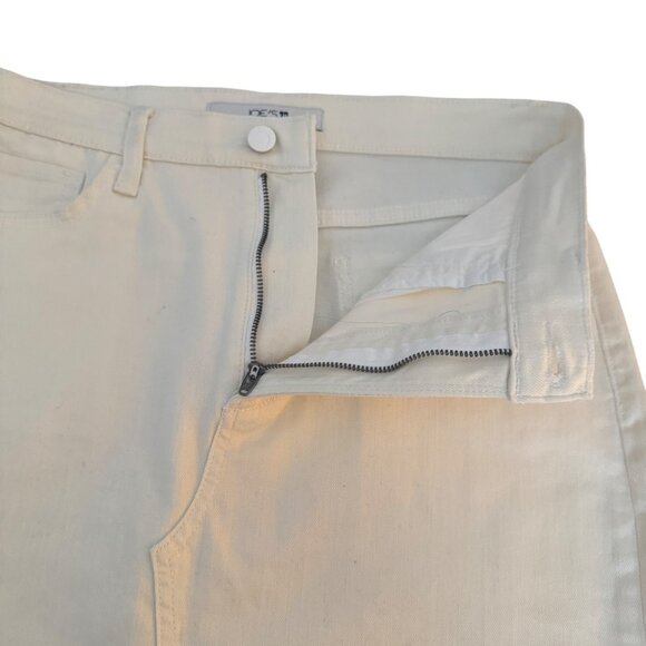 Joe's Jeans High-Rise Cream Denim Skirt Women's Frayed Hem & Front Slit Size 27 - Picture 3 of 8